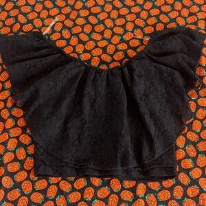 Juniors size S used black lace off-the -shoulder top